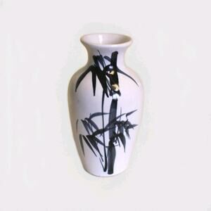Shuji Style Bamboo Painted Budvase Traditional Brushwork for Kado Ikebana etc.